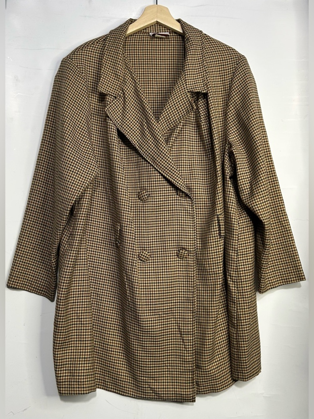 AXIOM Sport Cream Houndstooth Button Front Jacket Size 24